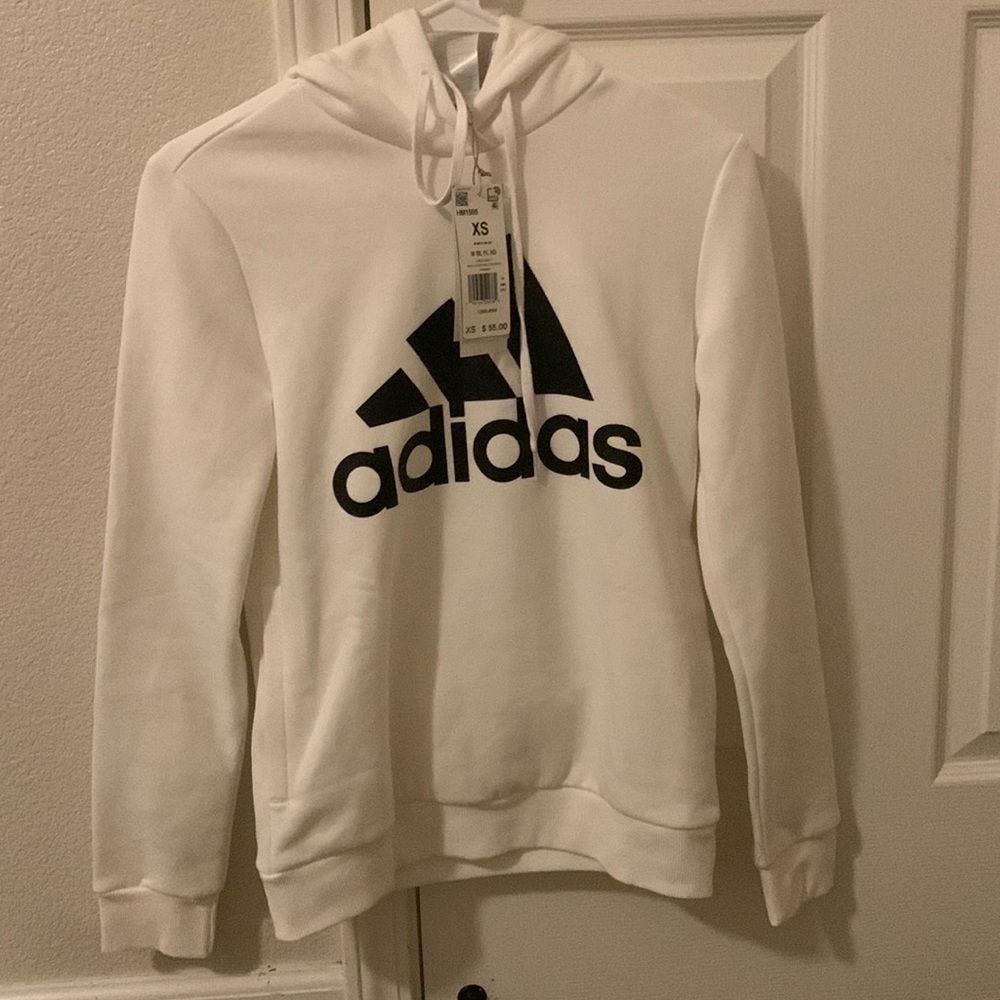 Womens NEW with tags White Adidas Hoodie; Size xs